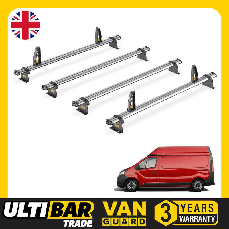 Vauxhall Vivaro Roof Rack for 2014-2019 High Roof 4 Bars Van Guard UltiBar Trade