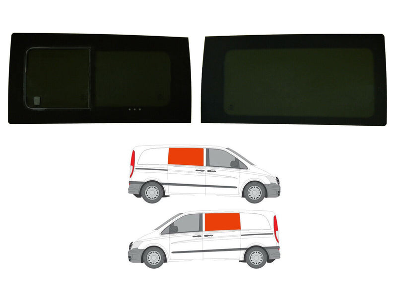 Mercedes Vito (2003-2014) Driver Fixed Passenger Opening Side Windows Privacy Camper Glass