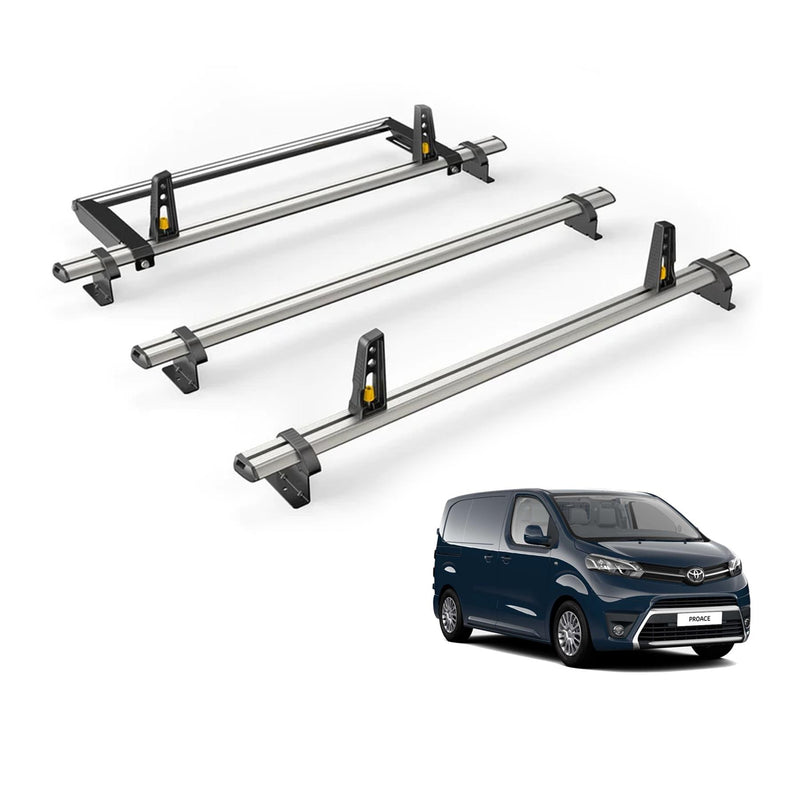 Toyota ProAce (2016-2024) - 3 Van Guard Ultibar Plus Roof Bars + Roller