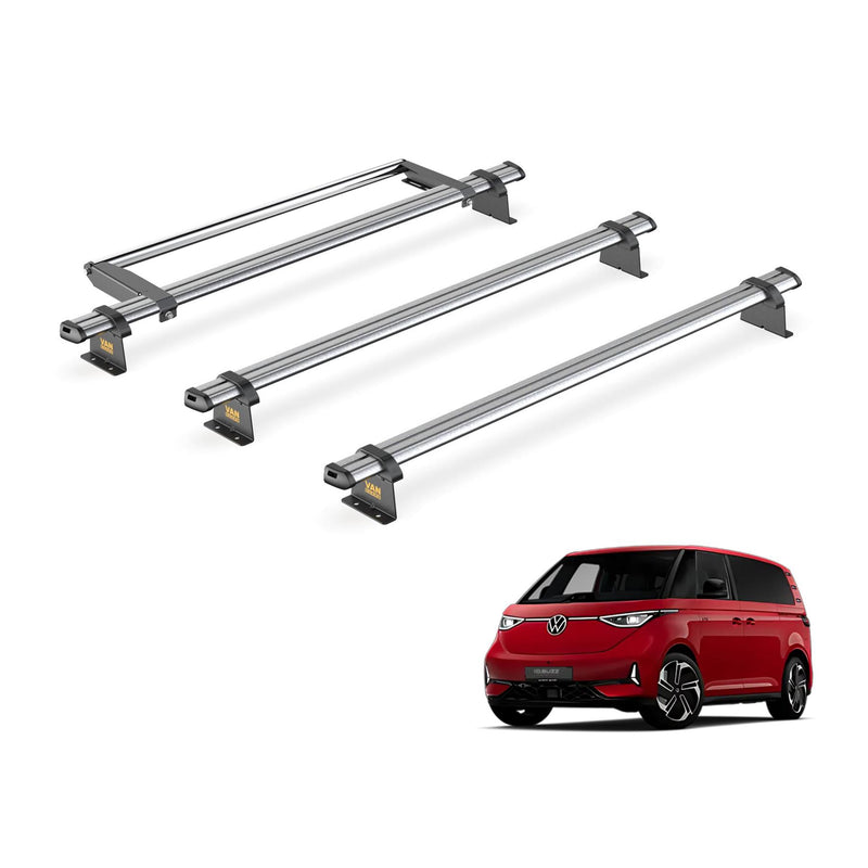 VW ID Buzz Roof Rack for 2022+ [Tailgate, SWB] 3 Bars & Roller - Van Guard Trade