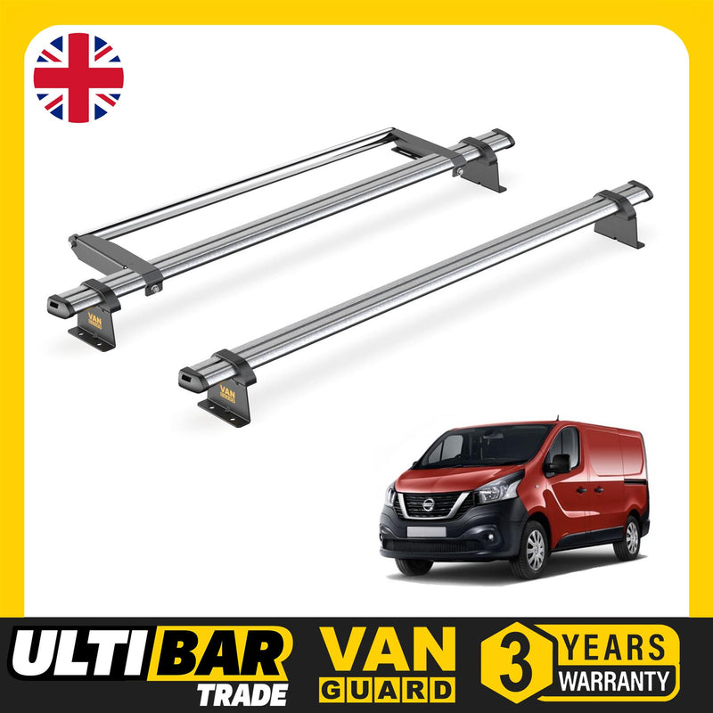 Nissan NV300 (2016-2021) - 2 Van Guard Ultibar Trade Roof Bars + Roller