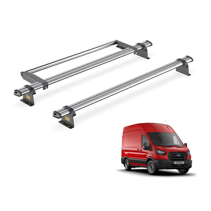 Ford Transit (2013-2024) - 2 Van Guard Ultibar Trade Roof Bars + Roller