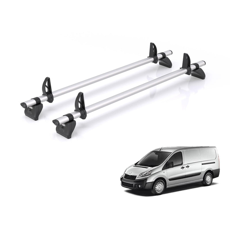 Peugeot Expert (2007-2016) - 2 Rhino Kammbar Pro Roof Bars (Aluminium)