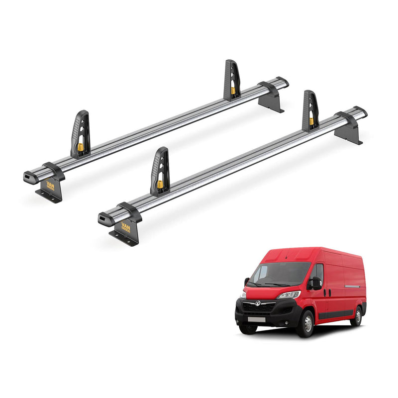Van Guard Ulti Bar Trade + Loadstops 2 Bars Roof Rack For The Vauxhall Movano 2022+