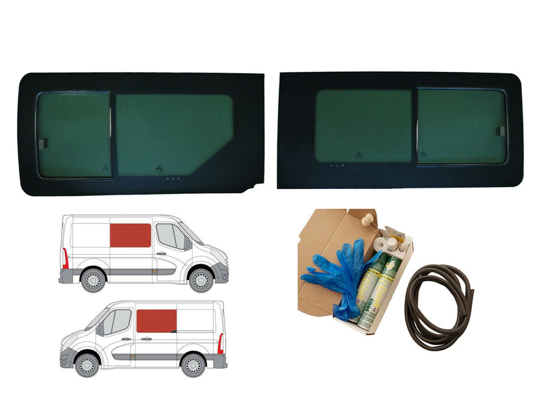 Vauxhall Movano (2010-2021) - Twin Opening Dark Tint Windows & Fitting Kit
