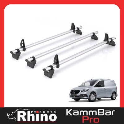 Mercedes Citan (2022-) - 3 Rhino Kammbar Pro Roof Bars (Aluminium)