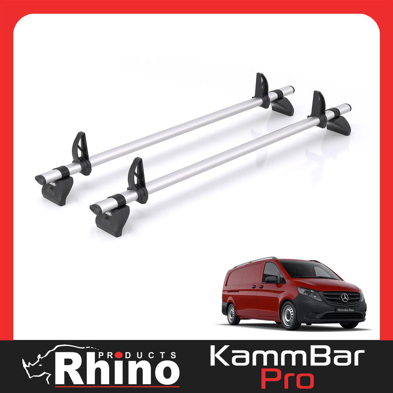 Mercedes Vito (2014-) - 2 Rhino Kammbar Pro Roof Bars (Aluminium)