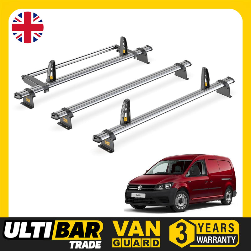 VW Caddy Roof Rack for 2015-2020 Maxi 3x Bars & Roller & Roller Van Guard Trade