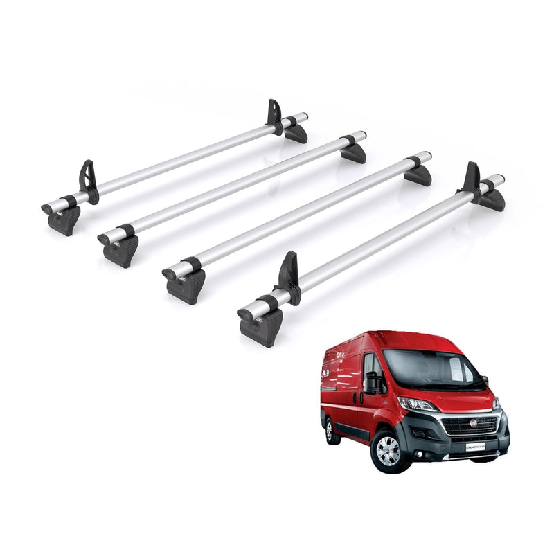 Fiat Ducato (2006-) - 4 Rhino Kammbar Pro Roof Bars (Aluminium)