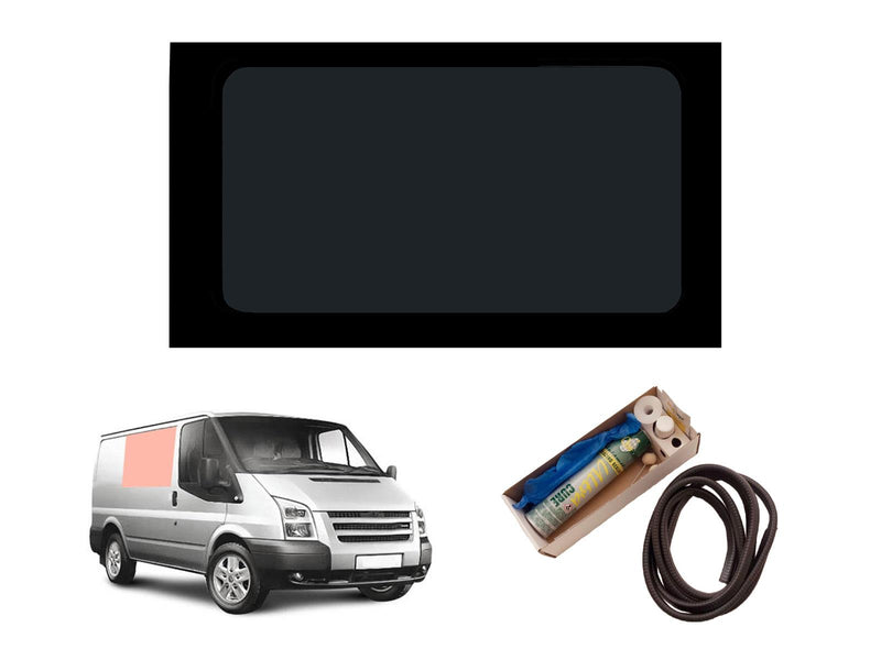 Ford Transit SWB (2000-2014) Driver Side Fixed Window Privacy Camper Glass with Fitting Kit
