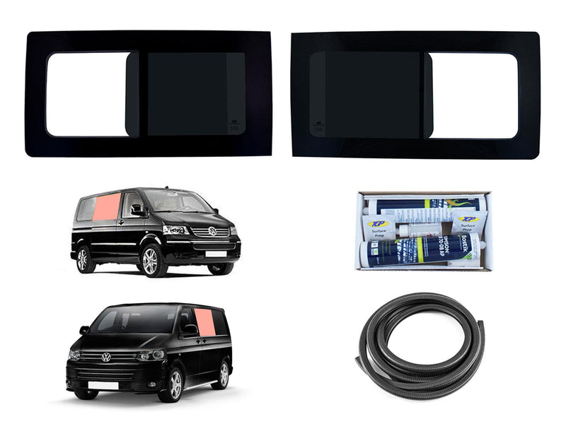 VW Transporter T5 (2003-2015) - Twin Opening Dark Tint Windows & Fitting Kit