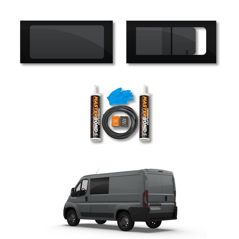 Toyota ProAce Max (2023-) Driver Opening Passenger Fixed Side Windows Privacy Camper Glass with Fitting Kit