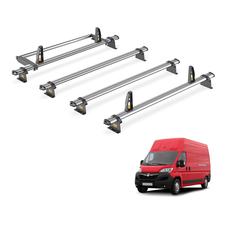 Roof Rack Vauxhall Movano 2022+ L3H3/L4H3 4x Bars, Roller, Loadstops - Van Guard