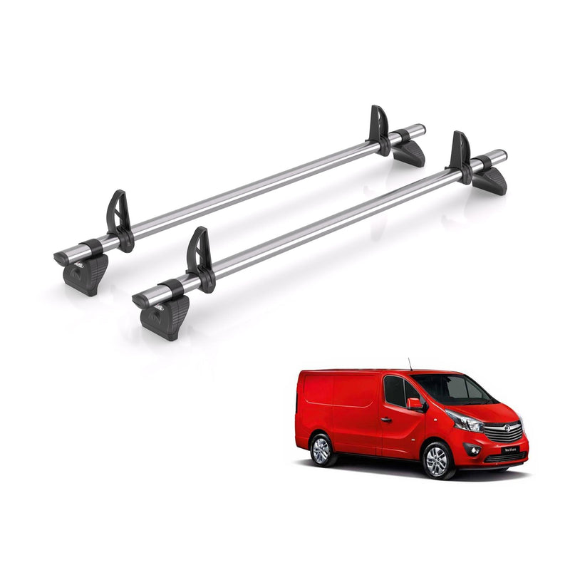 Vauxhall Vivaro (2014-2019) - 2 Rhino Kammbar Fleet Roof Bars (Steel)
