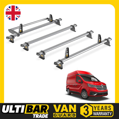 Renault Trafic Roof Rack (2014+) [High Roof] 4x Bars Bundle Van Guard Ulti Trade