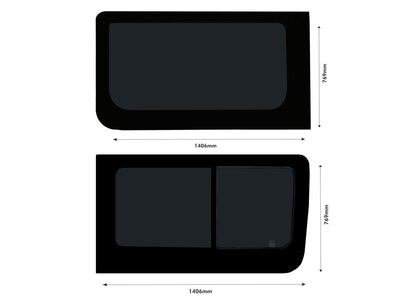 VW Crafter (2006-2017) Driver Opening Passenger Fixed Side Windows Privacy Camper Glass with Fitting Kit