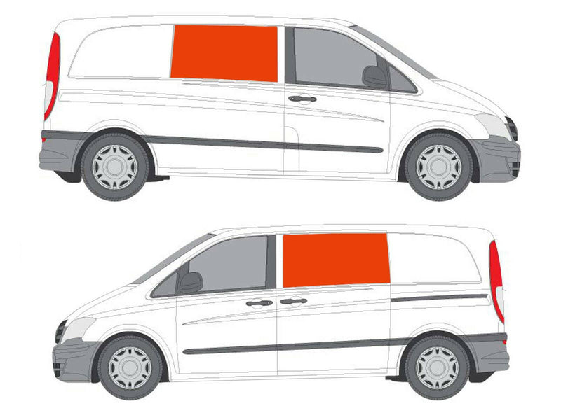 Mercedes Vito (2003-2014) Driver and Passenger Side Opening Window Privacy Camper Glass