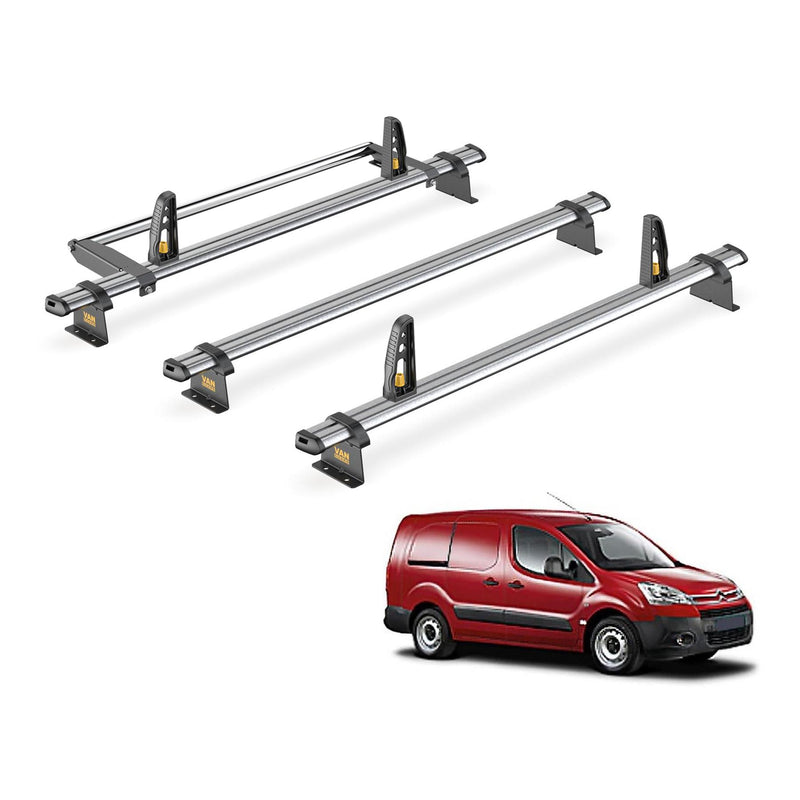 Citroen Berlingo Roof Rack for 2008-18 [L2] 3 Roof Bars & Roller Van Guard Trade