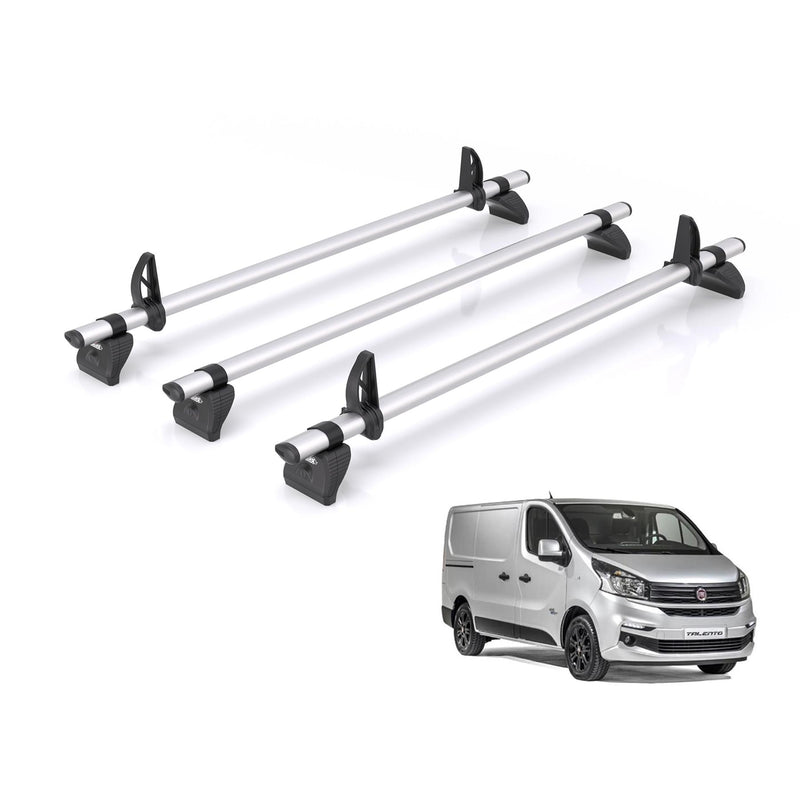 Fiat Talento (2016-2020) - 3 Rhino Kammbar Pro Roof Bars (Aluminium)