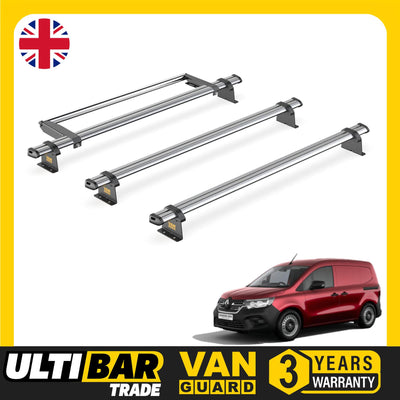Renault Kangoo Roof Rack for 2021+ 3x Roof Bars & Roller - Van Guard Trade