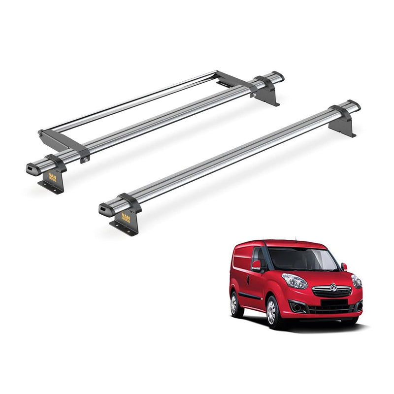 Vauxhall Combo (2012-2018) - 2 Van Guard Ultibar Trade Roof Bars + Roller