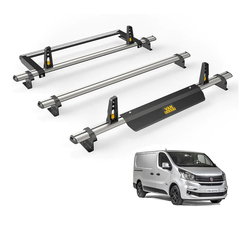 Fiat Talento (2016-2020) - 3 Van Guard Ultibar Plus Roof Bars + Roller