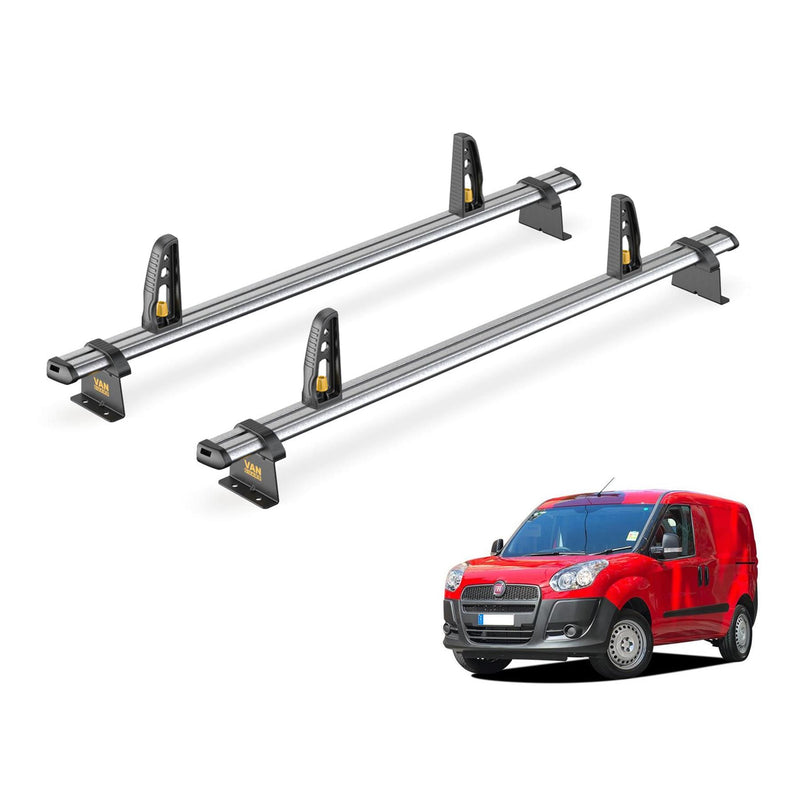 Fiat Doblo Roof Rack 2010+ Vans 2x Roof Bars Van Guard UltiBar Trade + Loadstops