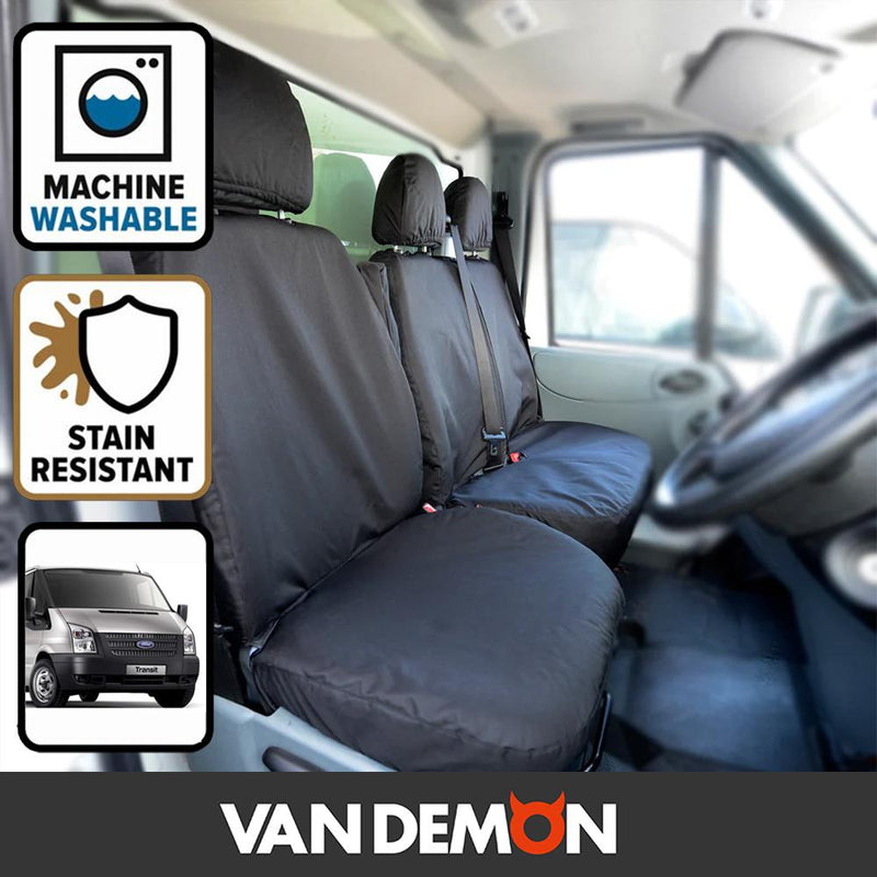 Ford Transit (2000-2014) - Tailored Front Row Seat Covers in Black (1+2)