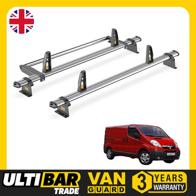 Vauxhall Vivaro Roof Rack (01-14) [Tailgate Door] 2x Bars Bundle Van Guard Trade