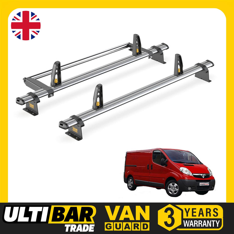 Vauxhall Vivaro Roof Rack (01-14) [Tailgate Door] 2x Bars Bundle Van Guard Trade