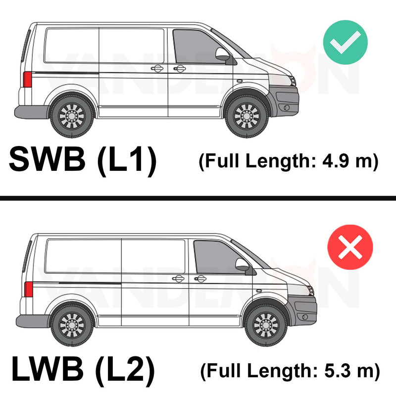 VW Transporter (2015-2024) - 2 Van Guard Ultibar Plus Roof Bars + Roller