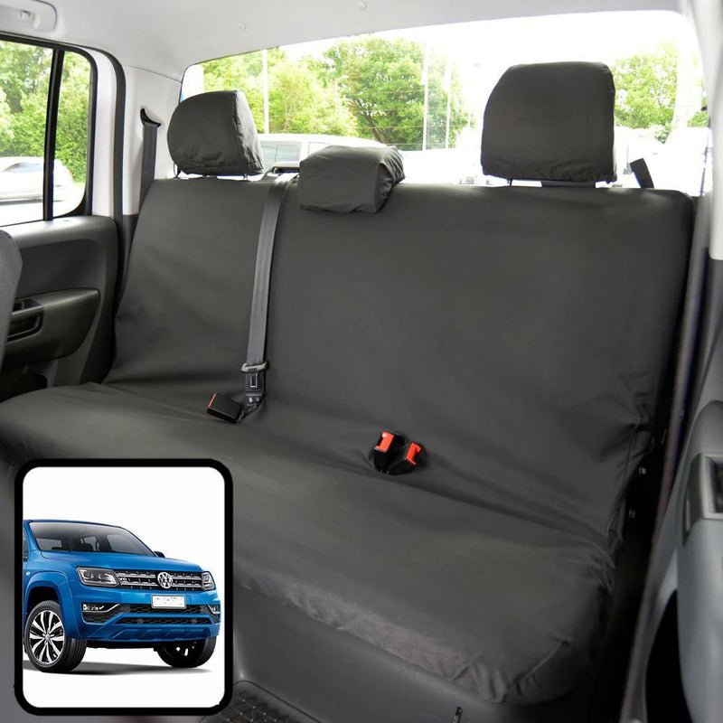 VW Amarok (2010-2016) - Tailored Rear Bench Seat Cover in Black
