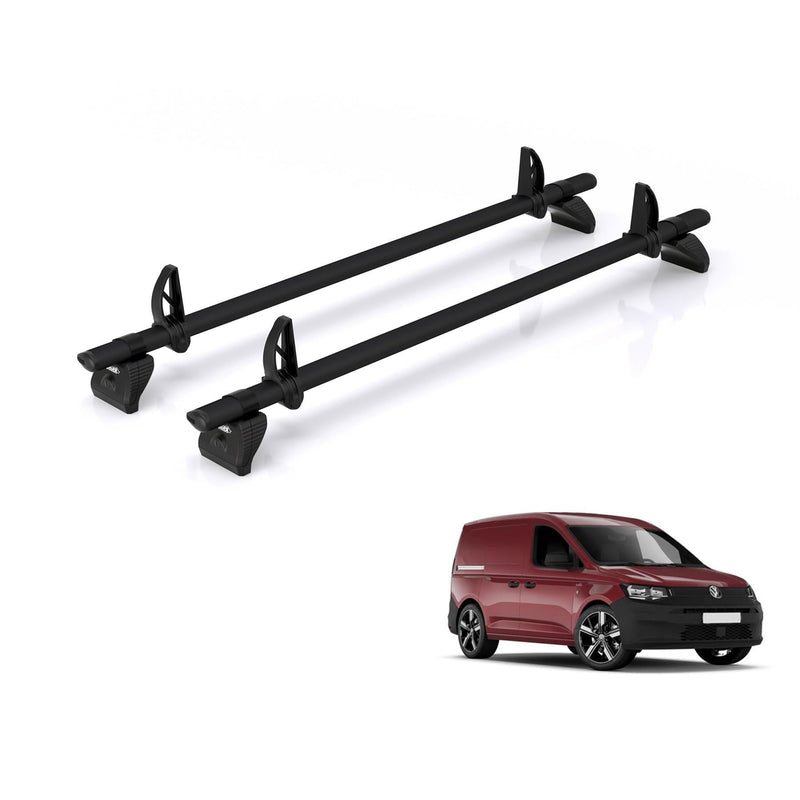 VW Caddy (2020 onwards) - Rhino Kammbar Black Roof Bars