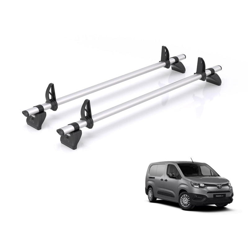 Toyota Proace (2020-) City - 2 Rhino Kammbar Pro Roof Bars (Aluminium)