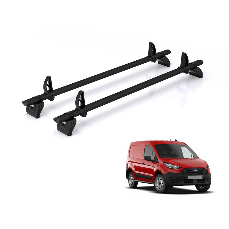 Ford Transit (2013-2024) Connect - 2 Rhino Kammbar Black Roof Bars (Aluminium)