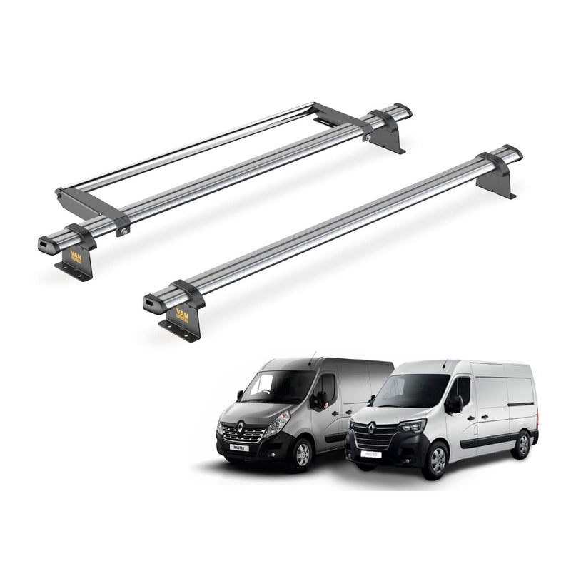 Renault Master (2010-2024) - 2 Van Guard Ultibar Trade Roof Bars + Roller