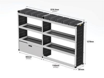 Ford Transit Custom Van Guard Racking - Driver + Passenger Side [Silver Pack]