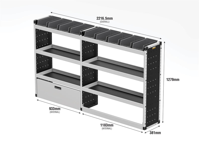 Ford Transit Custom Van Guard Racking - Driver + Passenger Side [Silver Pack]