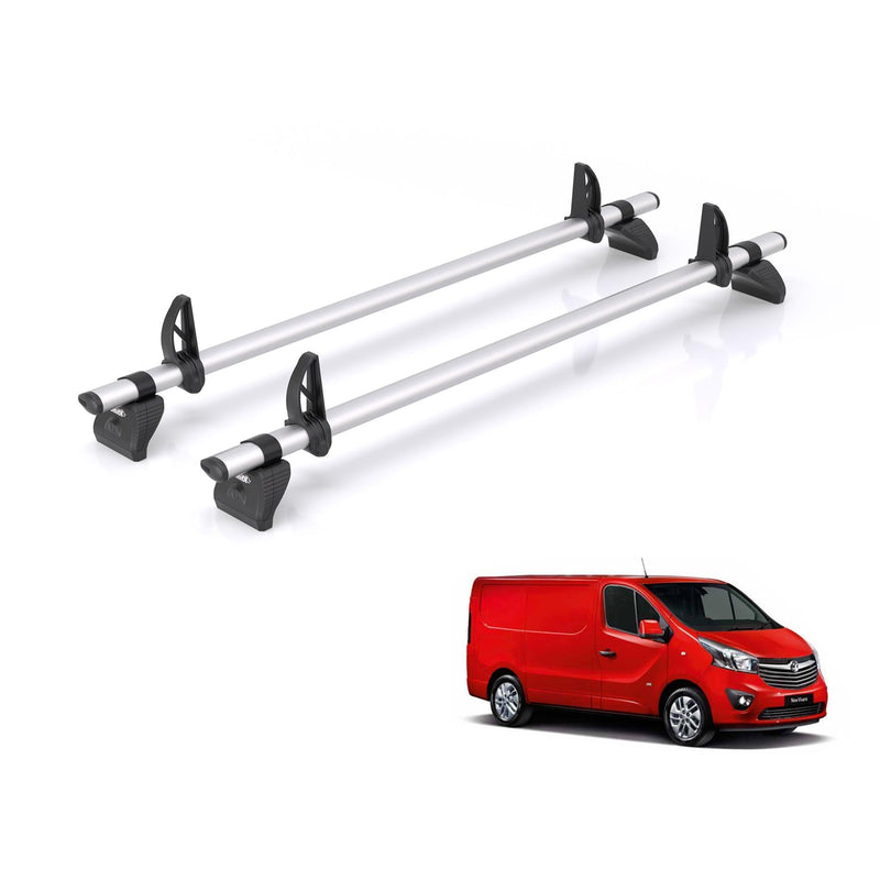 Vauxhall Vivaro (2014-2019) - 2 Rhino Kammbar Pro Roof Bars (Aluminium)