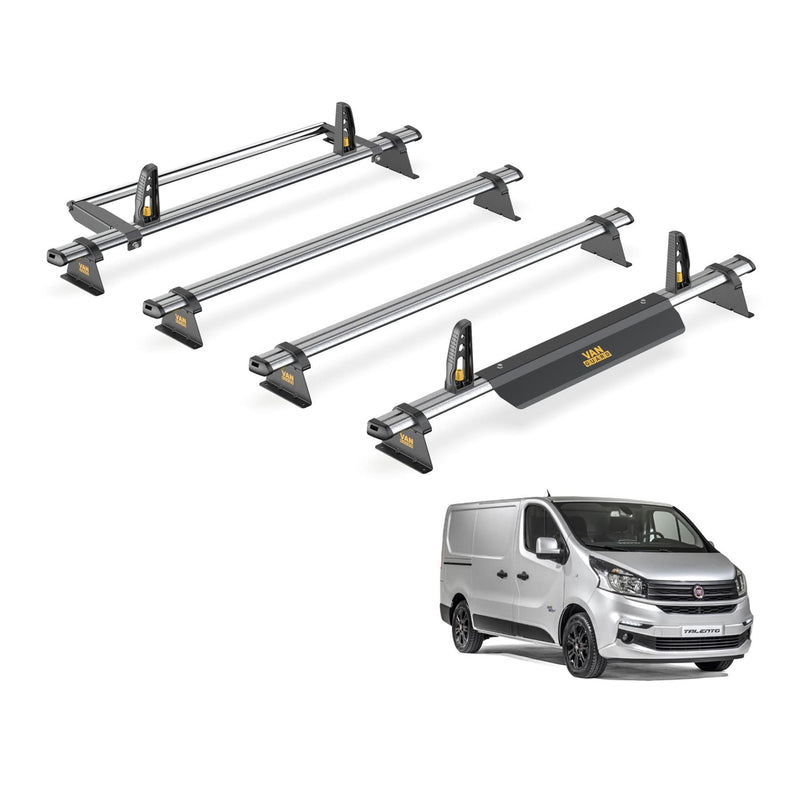 Fiat Talento Roof Rack for 2016+ 4x Bars & Roller & Loadstops Van Guard Trade