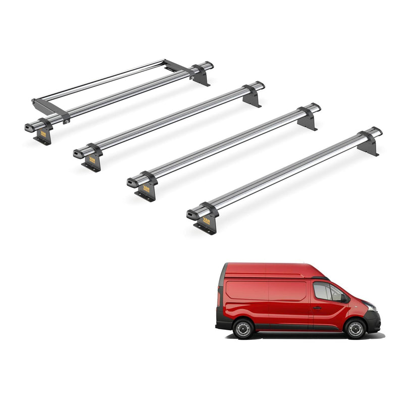 Nissan Primastar Roof Rack for 2022+ [H2 Roof] 4 Bars & Roller - Van Guard Trade