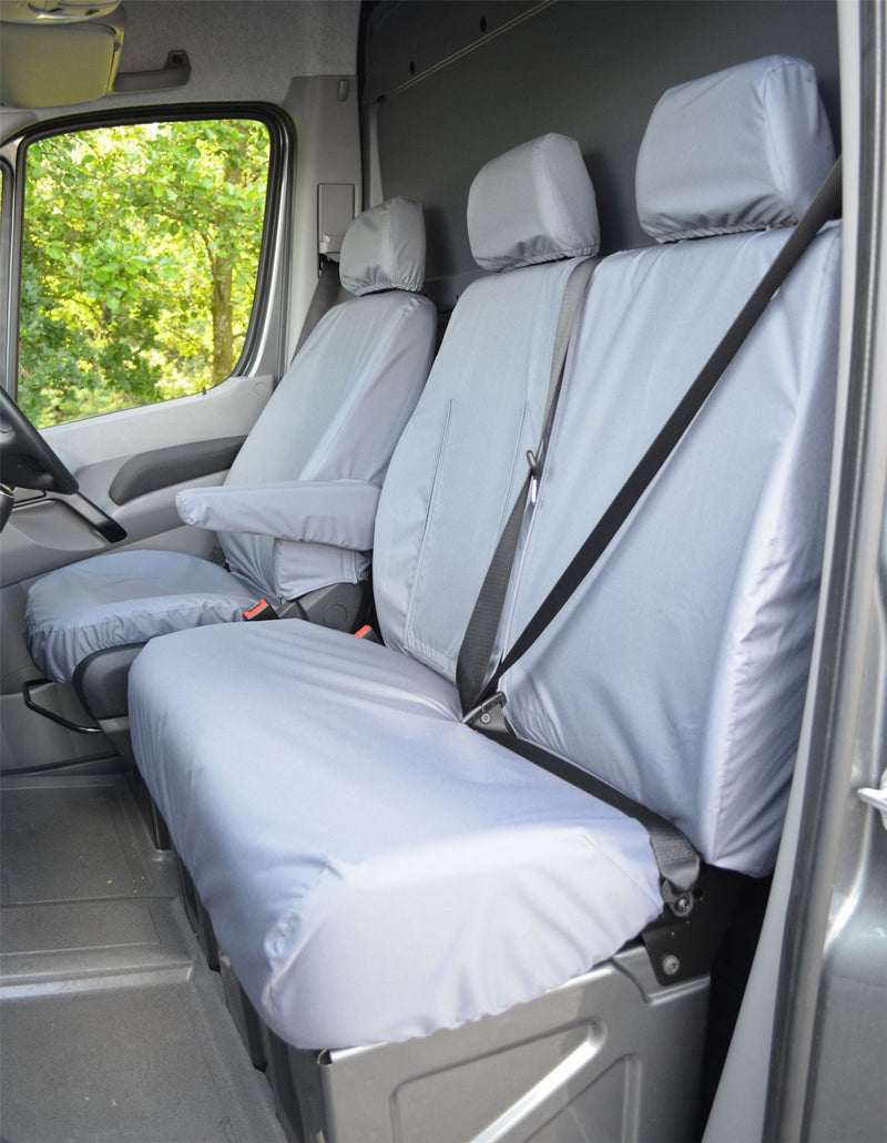 Mercedes Sprinter (2013-2018) - Tailored Front Row w/ Centre Tray Seat Covers Grey (1+2)
