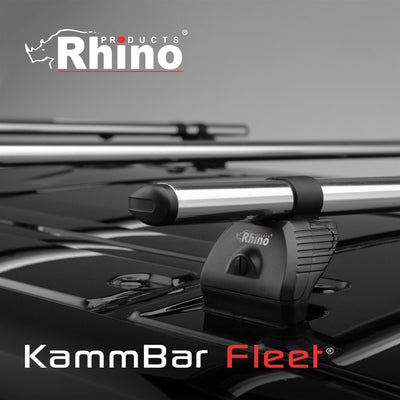 Peugeot Partner (2018-) - 2 Rhino Kammbar Fleet Roof Bars + Roller (Steel)