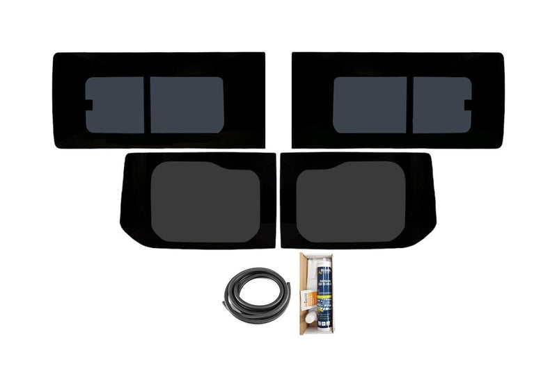 Ford Transit Custom 2023- Left Right Opening Rear Dark Tint Windows Fitting Kit