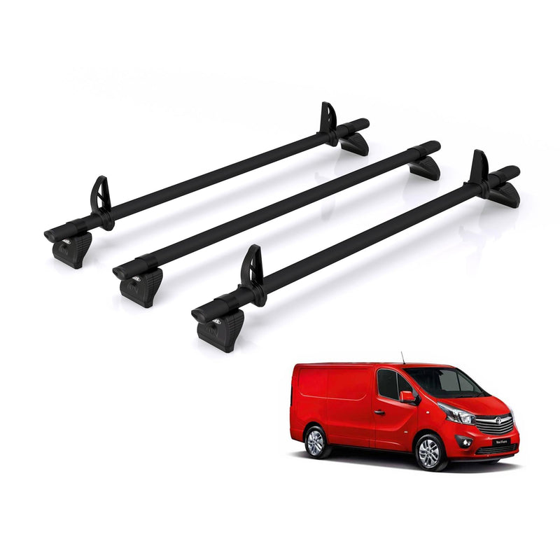 Vauxhall Vivaro (2014-2019) - Rhino Kammbar Black Roof Bars