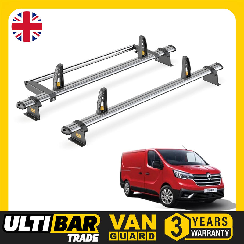 Renault Trafic Roof Rack (2014+) [Tailgate Door] 2 Bars & Roller Van Guard Trade