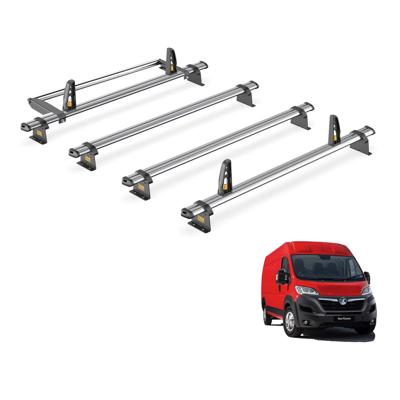 Vauxhall Movano Roof Rack for 2010-2021 4x Bars & Roller & Loadstops Van Guard