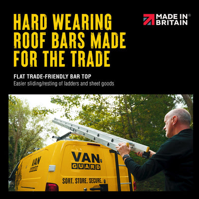 Vauxhall Vivaro (2014-2019) - 3 Van Guard Ultibar Plus Roof Bars + Roller