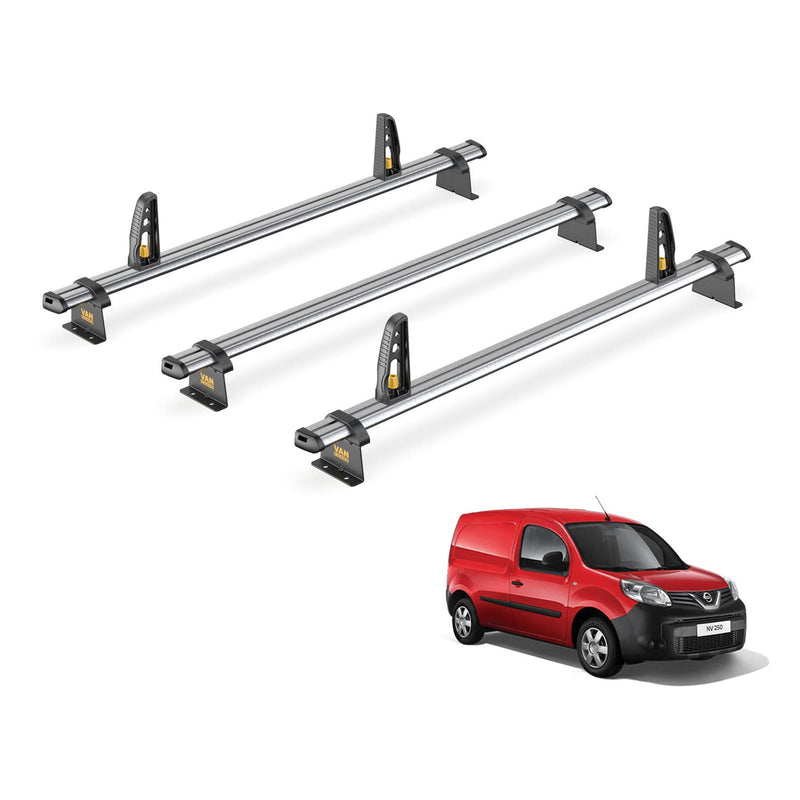 Van Guard Ulti Bar Trade + Loadstops 3 Bars Roof Rack For The Nissan Nv250 2019-2021