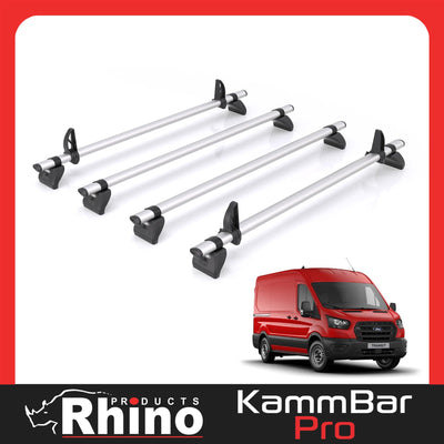 Ford Transit (2013-2024) - 4 Rhino Kammbar Pro Roof Bars (Aluminium)